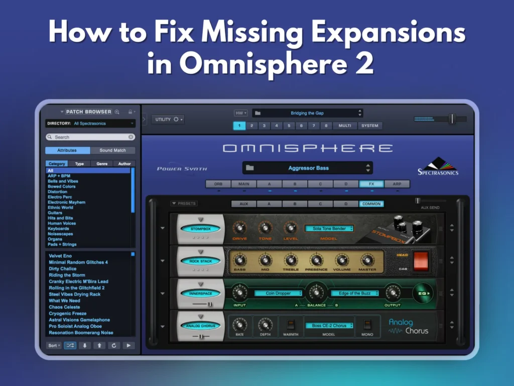 How to Fix Missing Expansions in Omnisphere 2